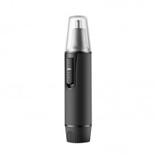 Ear and Nose Hair Trimmer Clipper - 2022 Professional Painless Eyebrow & Facial Hair Trimmer for Men Women, Battery-Operated Trimmer with IPX7 Waterproof, Dual Edge Blades for Easy Cleansing Black 